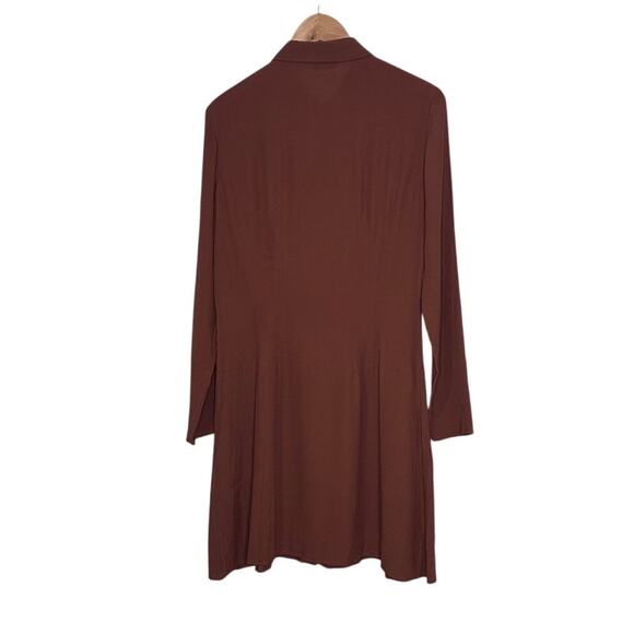 Paris Atelier & other stories brown rust long sleeve shirt dress size 8 - Picture 4 of 8